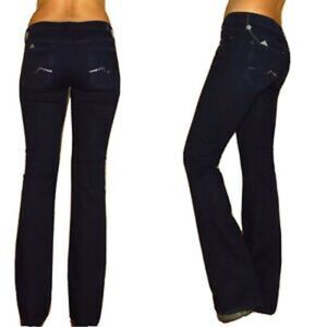 7 For All Mankind Swarovski Crystal Black Straight Leg Pants Jeans sz 28 NWOT